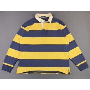 Rare Vintage Y2K Polo Ralph Lauren Rugby Shirt Stripes Thrased Streetwear Hype